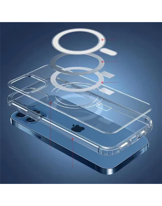 İphone 14 Plus Magsafe Uyumlu Sert Şeffaf Kapak