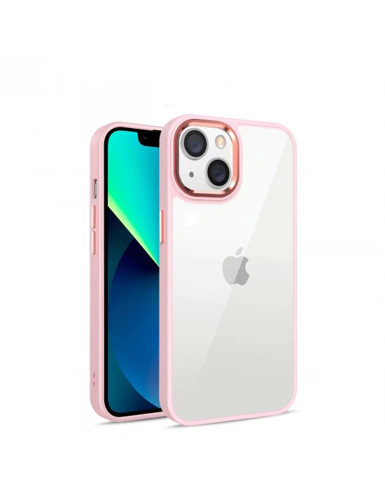 İphone 14 Plus Metal Kamera Çerçeveli Kenarları Renkli Kılıf