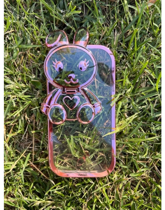İphone 14 Plus Stantlı Rabbit Silikon Telefon Kılıfı