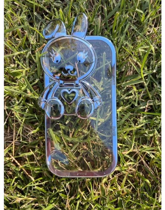 İphone 14 Plus Stantlı Rabbit Silikon Telefon Kılıfı