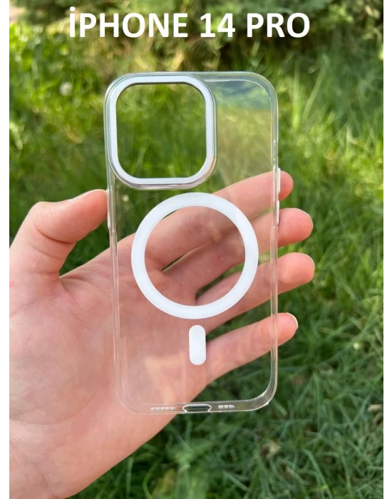 İphone 14 Pro Hybrid Magsafe Animasyonlu Sararmaz Kılıf