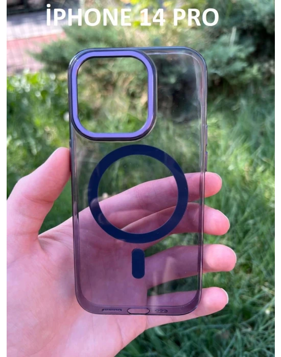 İphone 14 Pro Hybrid Magsafe Animasyonlu Sararmaz Kılıf