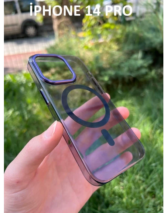 İphone 14 Pro Hybrid Magsafe Animasyonlu Sararmaz Kılıf