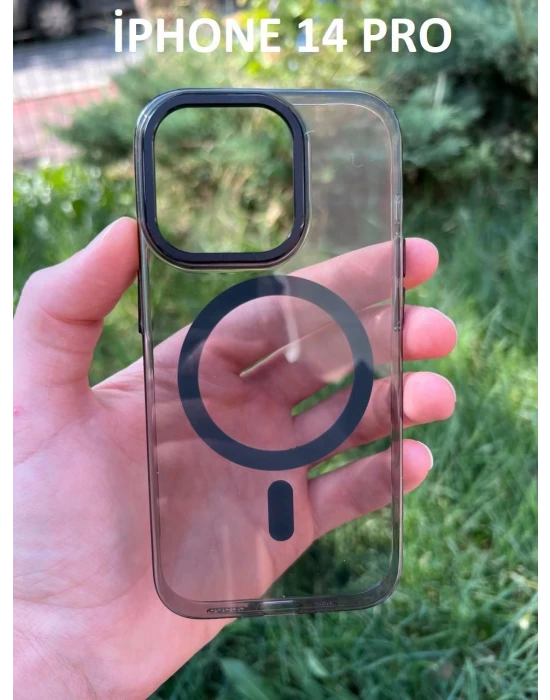 İphone 14 Pro Hybrid Magsafe Animasyonlu Sararmaz Kılıf