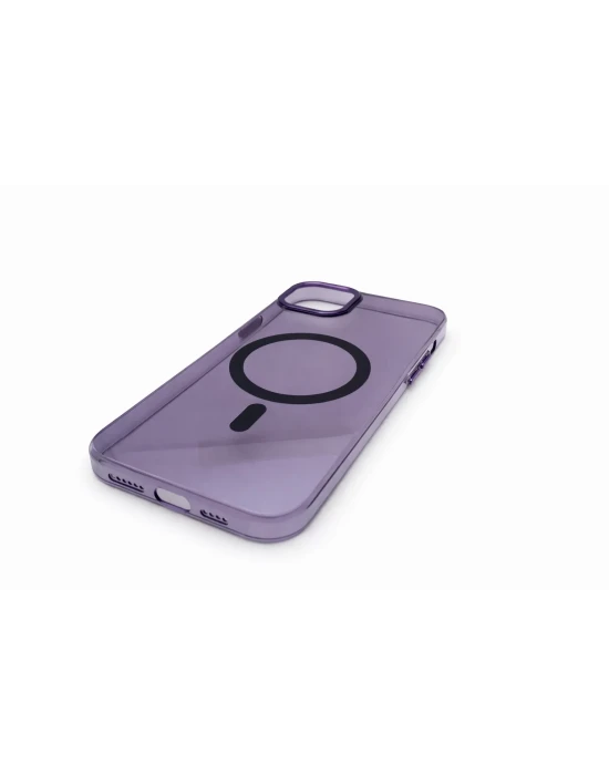 İphone 14 Pro Hybrid Magsafe Sert Mor Telefon Kılıfı