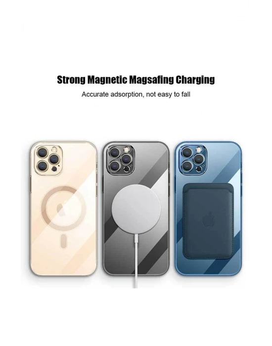 İphone 14 Pro Magsafe Uyumlu Parlak Lazer Telefon Kılıfı