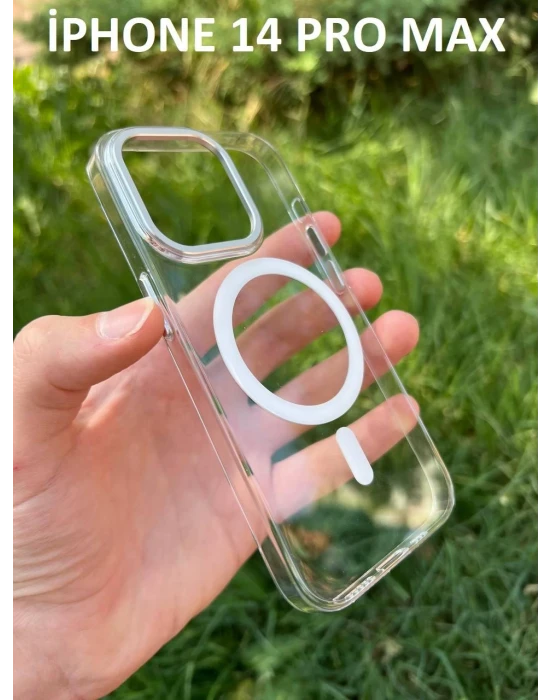 İphone 14 Pro Max Hybrid Magsafe Animasyonlu Sararmaz Kılıf