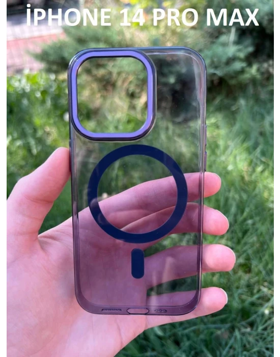 İphone 14 Pro Max Hybrid Magsafe Animasyonlu Sararmaz Kılıf
