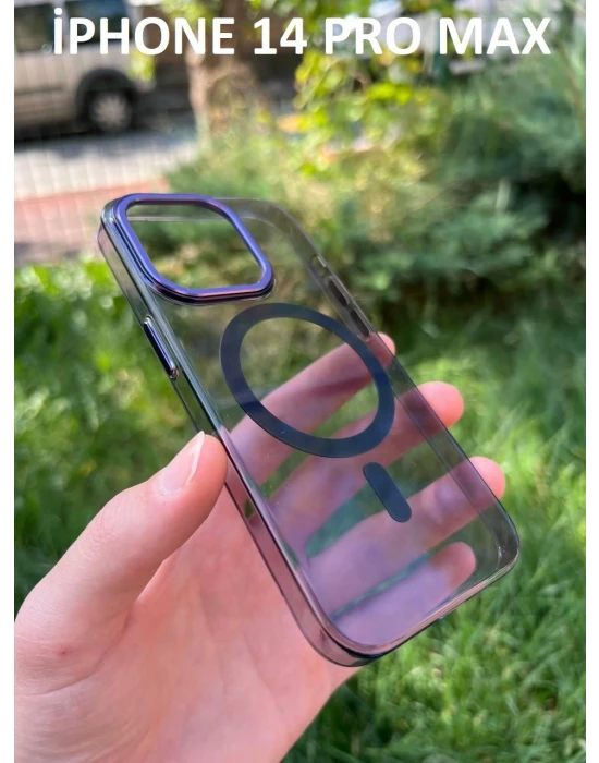 İphone 14 Pro Max Hybrid Magsafe Animasyonlu Sararmaz Kılıf