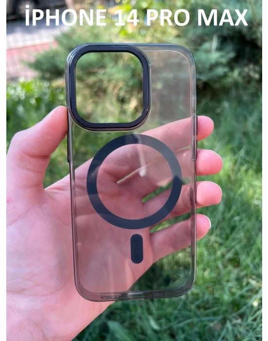 İphone 14 Pro Max Hybrid Magsafe Animasyonlu Sararmaz Kılıf