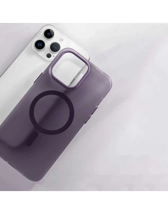 iPhone 14 Pro Max Kılıf Magsafe Şarj Özellikli Buzlu Sert Kılıf