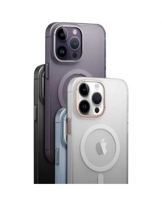 iPhone 14 Pro Max Kılıf Magsafe Şarj Özellikli Buzlu Sert Kılıf