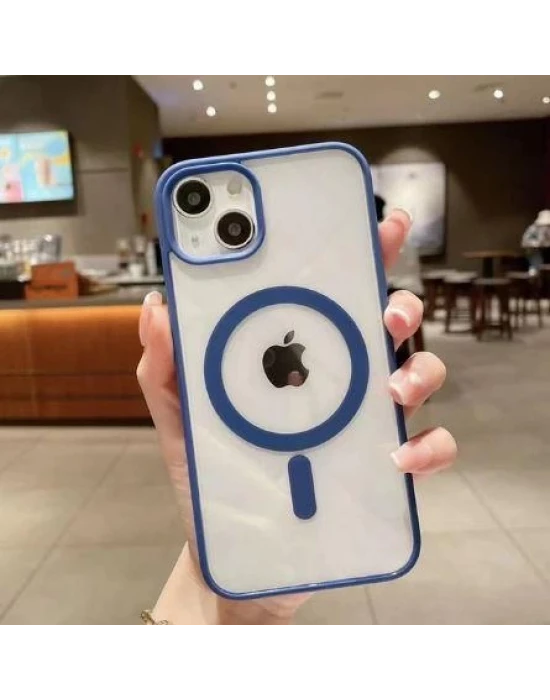İphone 14 Pro Max Magsafe Uyumlu Mat Çerçeveli Telefon Kılıfı