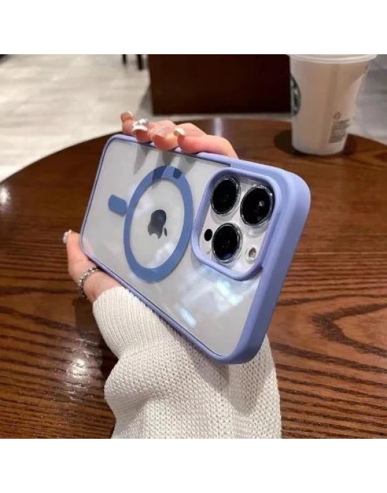 İphone 14 Pro Max Magsafe Uyumlu Mat Çerçeveli Telefon Kılıfı