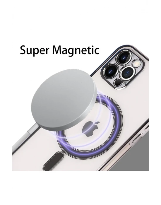 İphone 14 Pro Max Magsafe Uyumlu Parlak Lazer Telefon Kılıfı