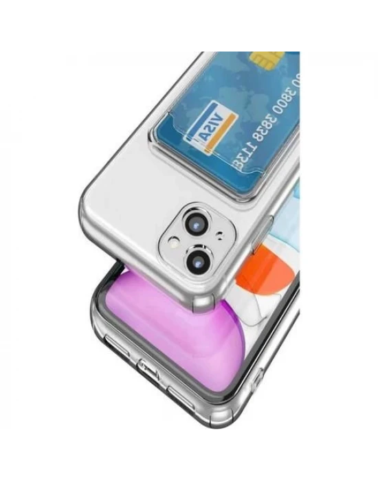 İphone 14 Pro Şeffaf Kartlıklı Telefon Kılıfı-Kılıf