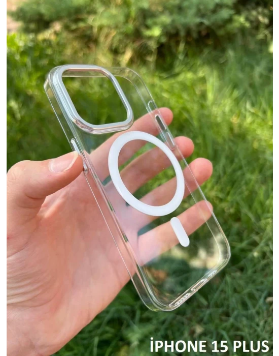 İphone 15 Plus Hybrid Magsafe Animasyonlu Sararmaz Kılıf
