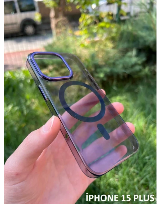 İphone 15 Plus Hybrid Magsafe Animasyonlu Sararmaz Kılıf