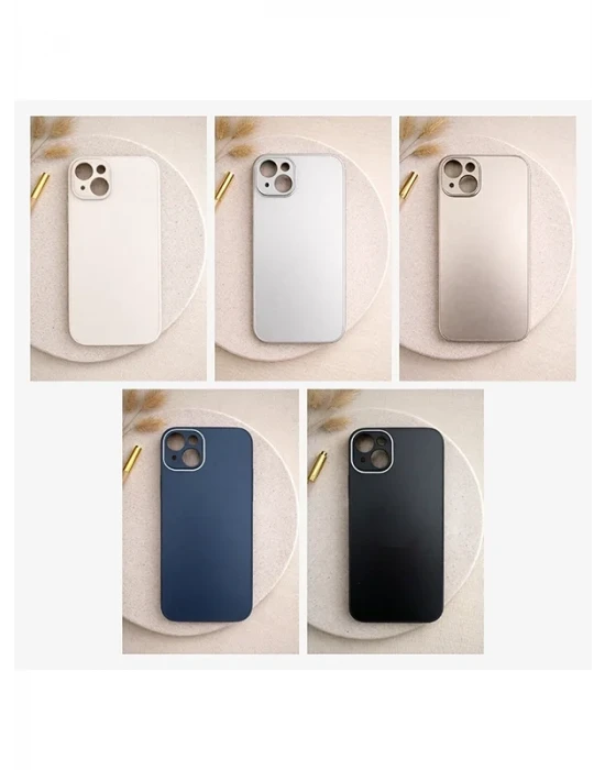 İphone 15 PLUS ile Uyumlu Mat Elektro Cam Telefon Kılıfı