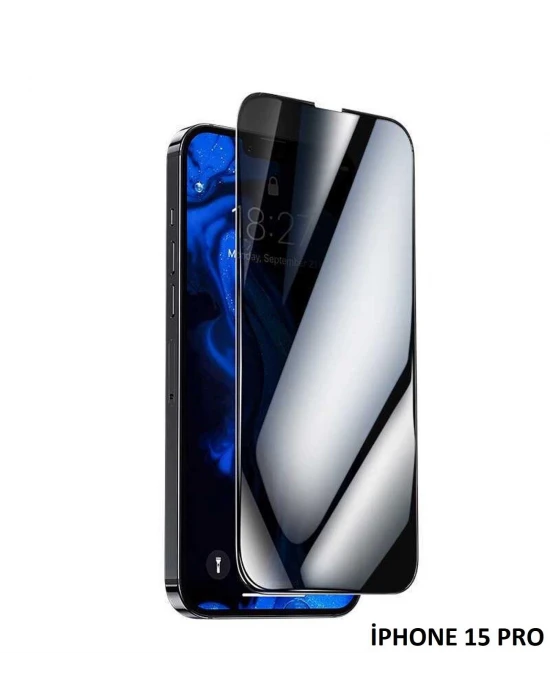 İphone 15 Pro Anti Statik Tam Kaplayan Hayalet Kırılmaz Cam