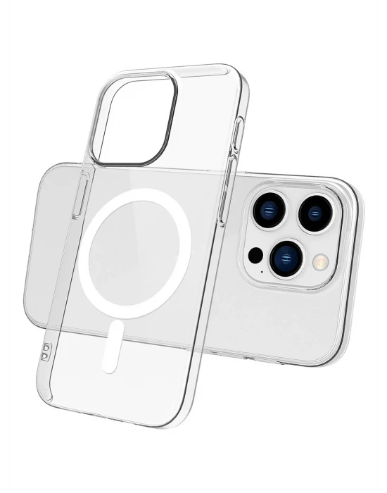İphone 15 Pro Magsafe Sert Şeffaf Telefon Kılıfı