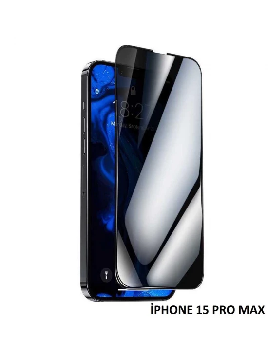 İphone 15 Pro Max Anti Statik Tam Kaplayan Hayalet Kırılmaz Cam
