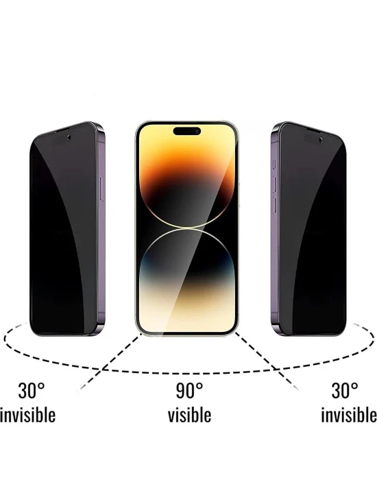 İphone 15 Pro Max Anti Statik Tam Kaplayan Hayalet Kırılmaz Cam