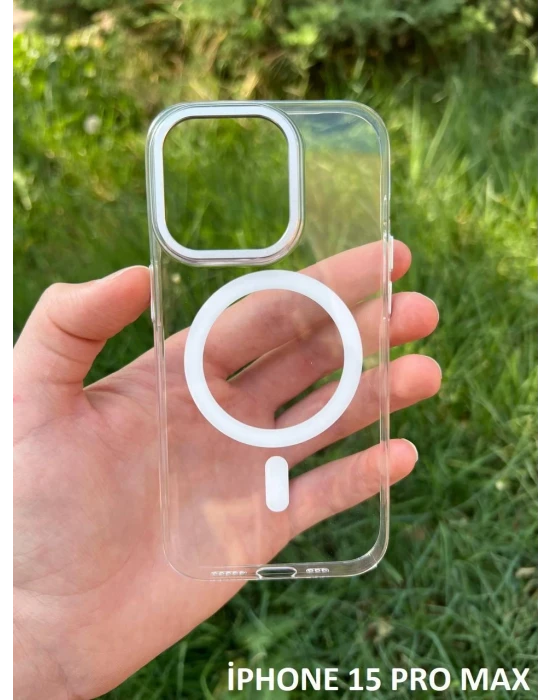 İphone 15 Pro Max Hybrid Magsafe Animasyonlu Sararmaz Kılıf