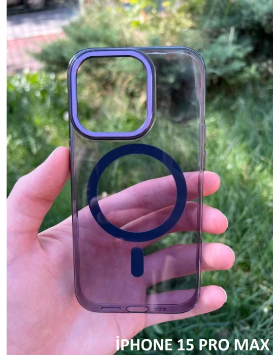 İphone 15 Pro Max Hybrid Magsafe Animasyonlu Sararmaz Kılıf