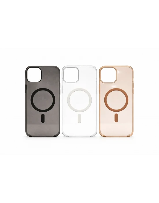 İphone 15 Pro Max ile Uyumlu Magsafe Özellikli Kristal Netlik Sararmaz PC Clear Case