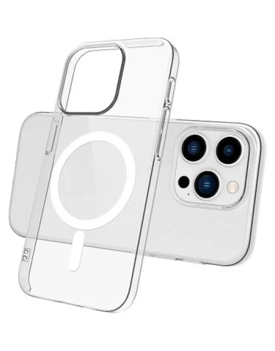 İphone 15 Pro Max Magsafe Sert Şeffaf Telefon Kılıfı
