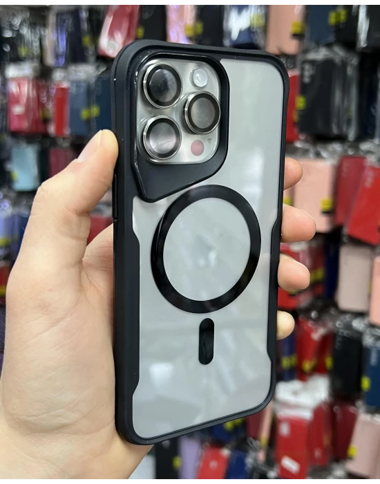 İphone 15 Pro Max T-Max MagSafe Uyumlu Siyah Silikon Kılıf
