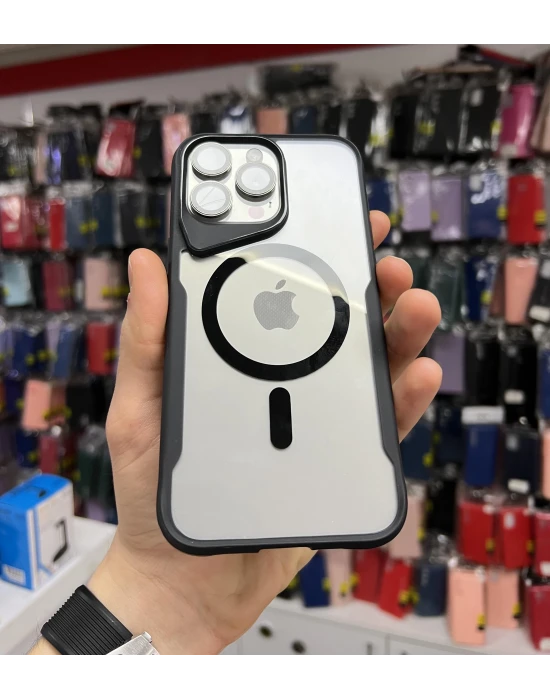 İphone 15 Pro Max T-Max MagSafe Uyumlu Siyah Silikon Kılıf