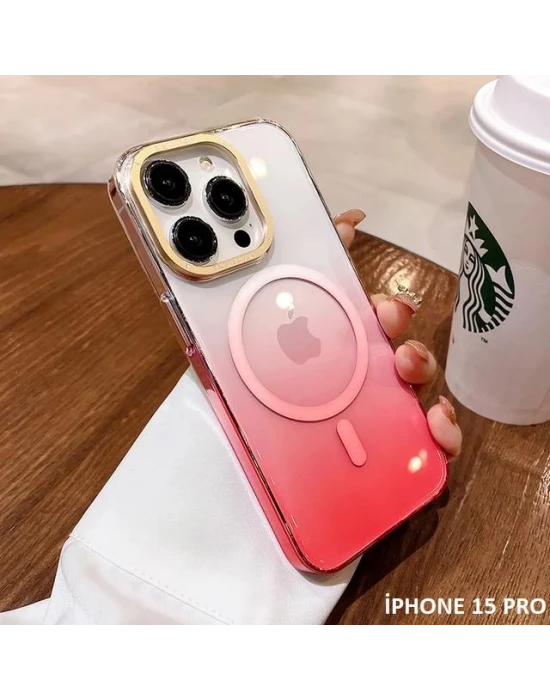 İphone 15 Pro Pixel Sert Magsafe Uyumlu Telefon Kılıfı