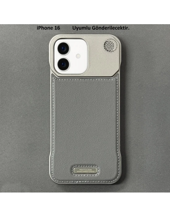 iPhone 16 Parfümlü Koku Hazneli MagSafe Uyumlu Deri Kılıf