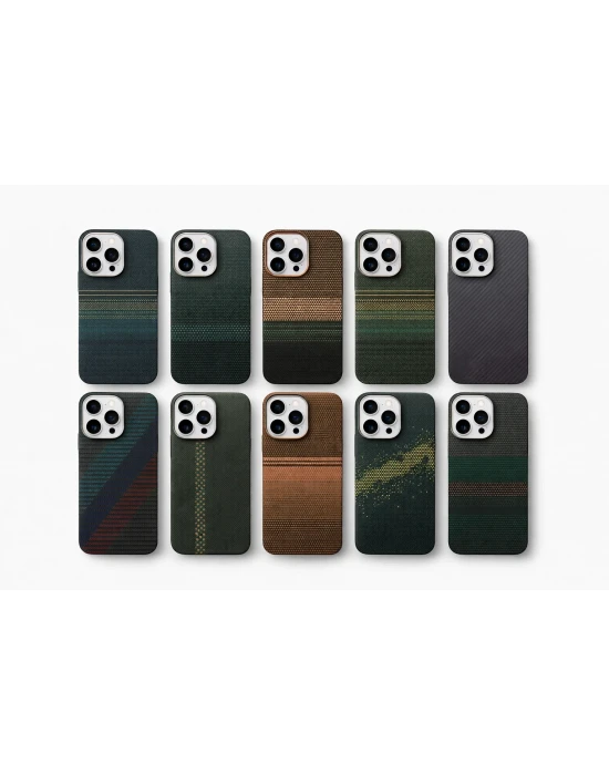 İphone 16 Pro Max ile Uyumlu Magsafe Özellikli Knt Kevlar Telefon Kılıfı