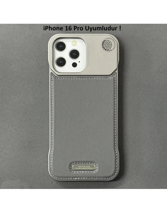 iPhone 16 Pro Parfümlü Koku Hazneli MagSafe Uyumlu Deri Kılıf