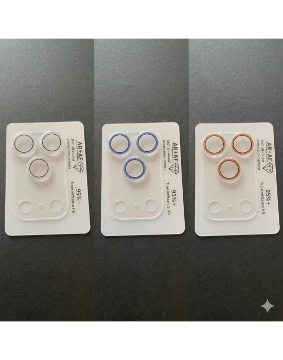 iPhone 17 Pro Şeffaf Tam Kapatan Taşlı Lens Koruyucu