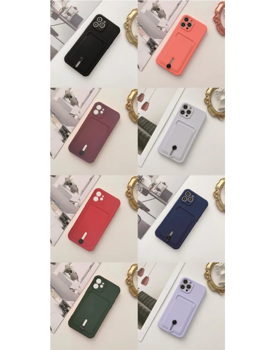 iPhone Kartlıklı Silikon Kamera Korumalı Kılıf