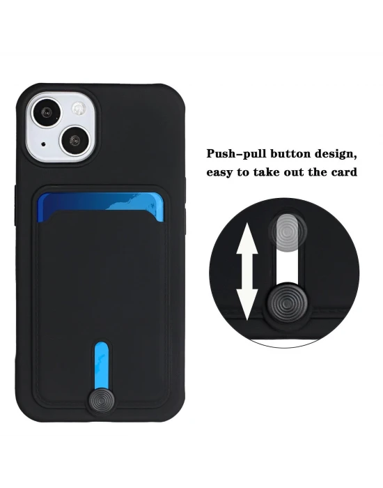 iPhone Kartlıklı Silikon Kamera Korumalı Kılıf