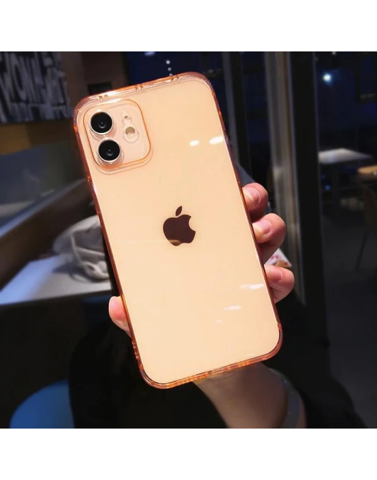 İphone Renkli Şeffaf Silikon 2.0mm Kamera Korumalı Telefon Kılıfı