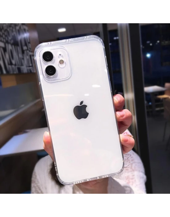 İphone Renkli Şeffaf Silikon 2.0mm Kamera Korumalı Telefon Kılıfı