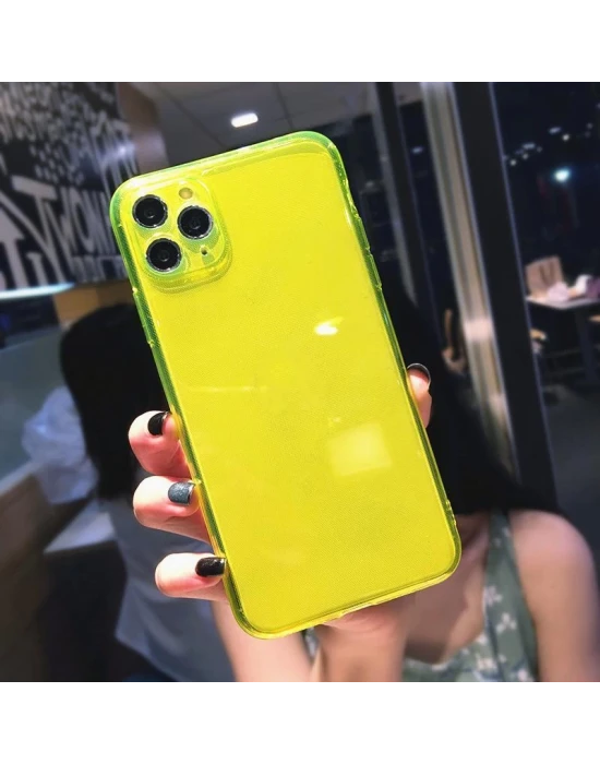 İphone Renkli Şeffaf Silikon 2.0mm Kamera Korumalı Telefon Kılıfı