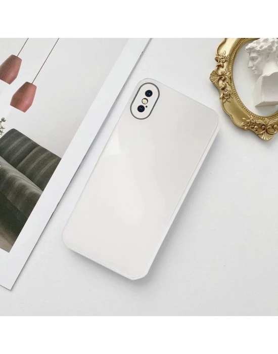 İphone X Parlak Cam Kamera Korumalı Telefon Kılıfı