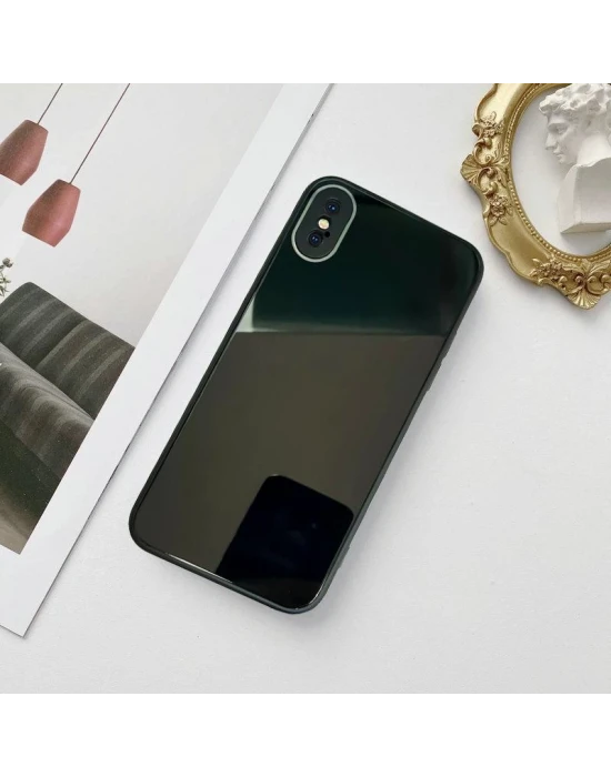 İphone X Parlak Cam Kamera Korumalı Telefon Kılıfı