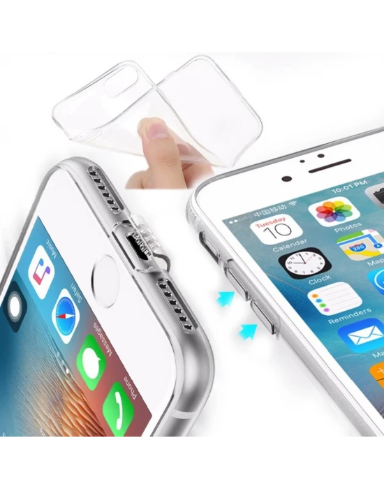 İphone XR Şeffaf Tıpalı Kamera Korumalı Silikon Kılıf