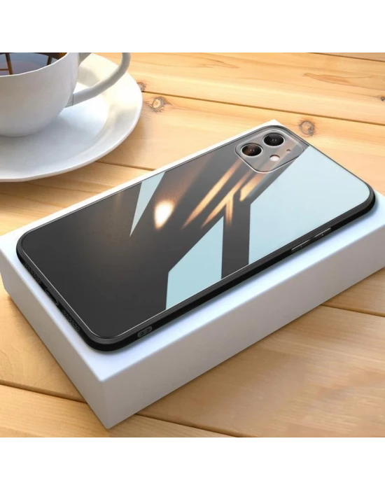 iPhone Xs Max Parlak Cam Kamera Korumalı Telefon Kılıfı