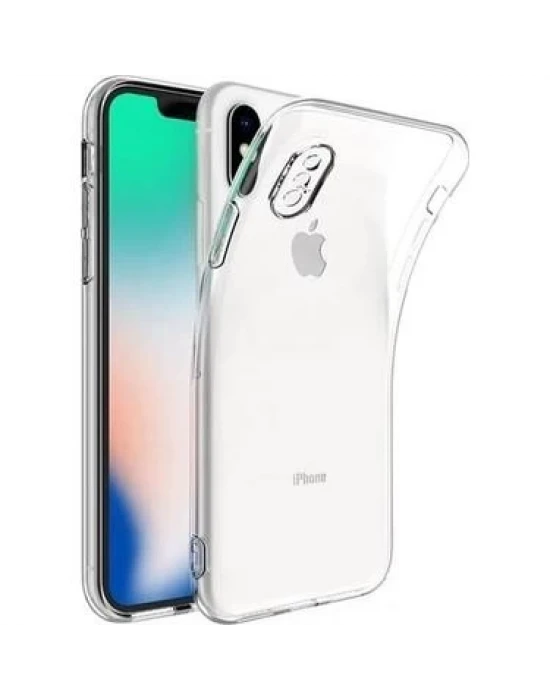 iPhone XS Max Şeffaf Tıpalı Kamera Korumalı Silikon Kılıf