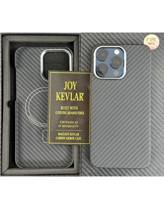 Joykevlar İphone 15 Pro Max Gerçek Kevlar Carbon Premium Telefon Kılıfı