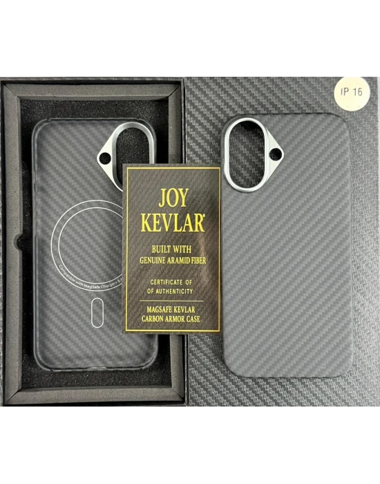 Joykevlar İphone 16 Gerçek Kevlar Carbon Premium Telefon Kılıfı